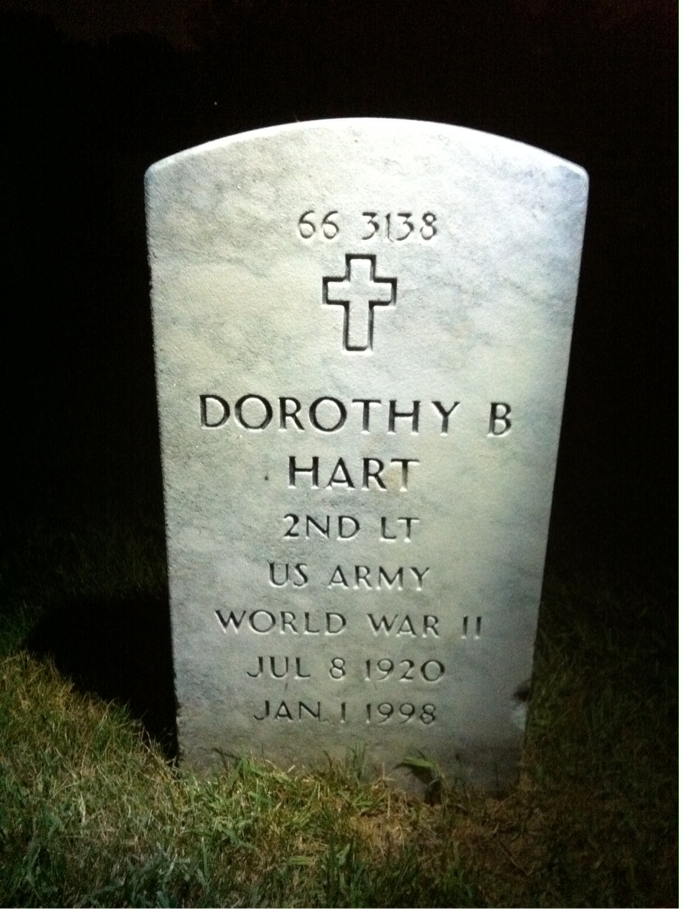 Back of headstone — William Thomas Hart
