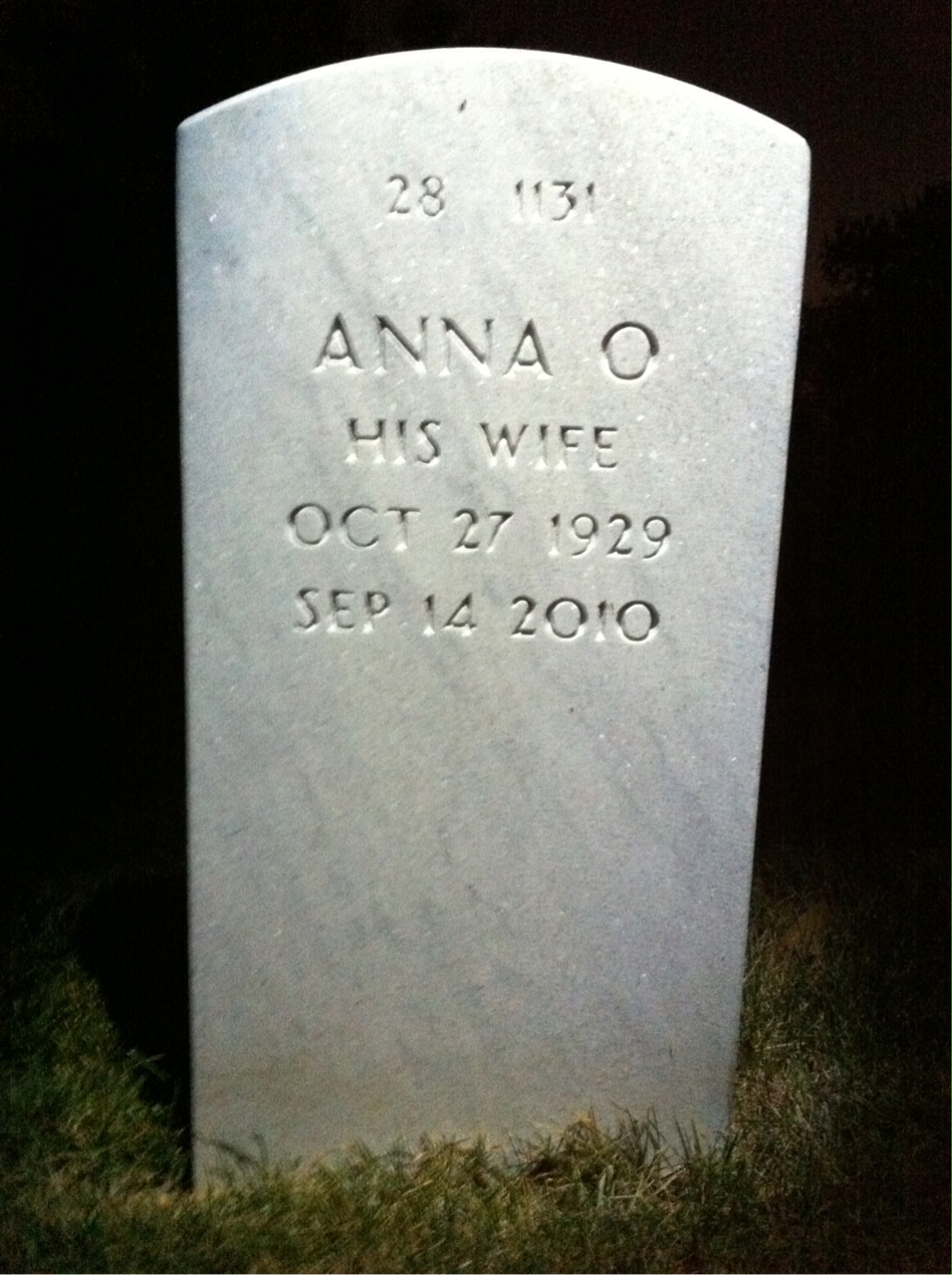 Back of headstone — James Dockery