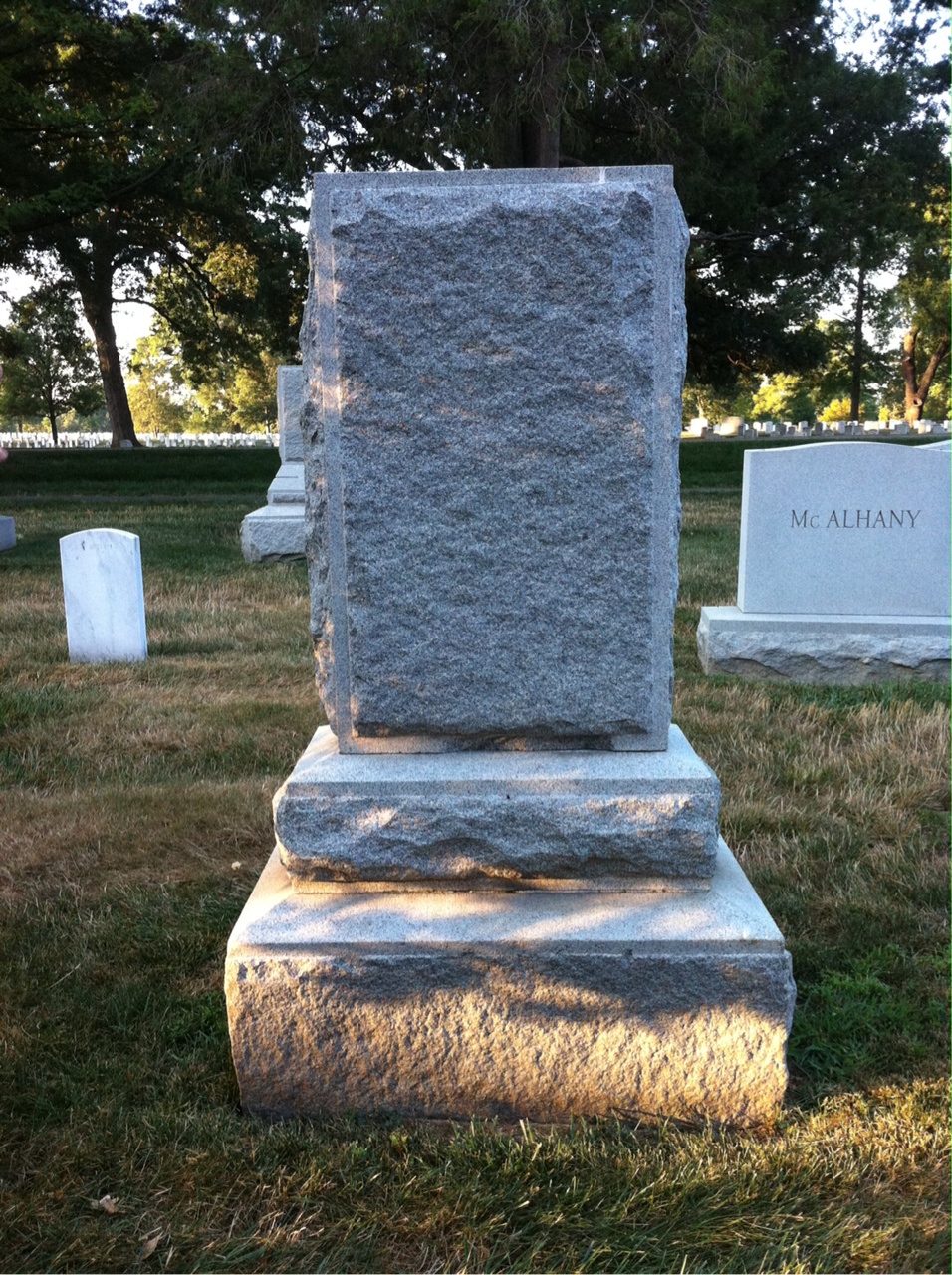 Back of headstone — Caroline Baldwin