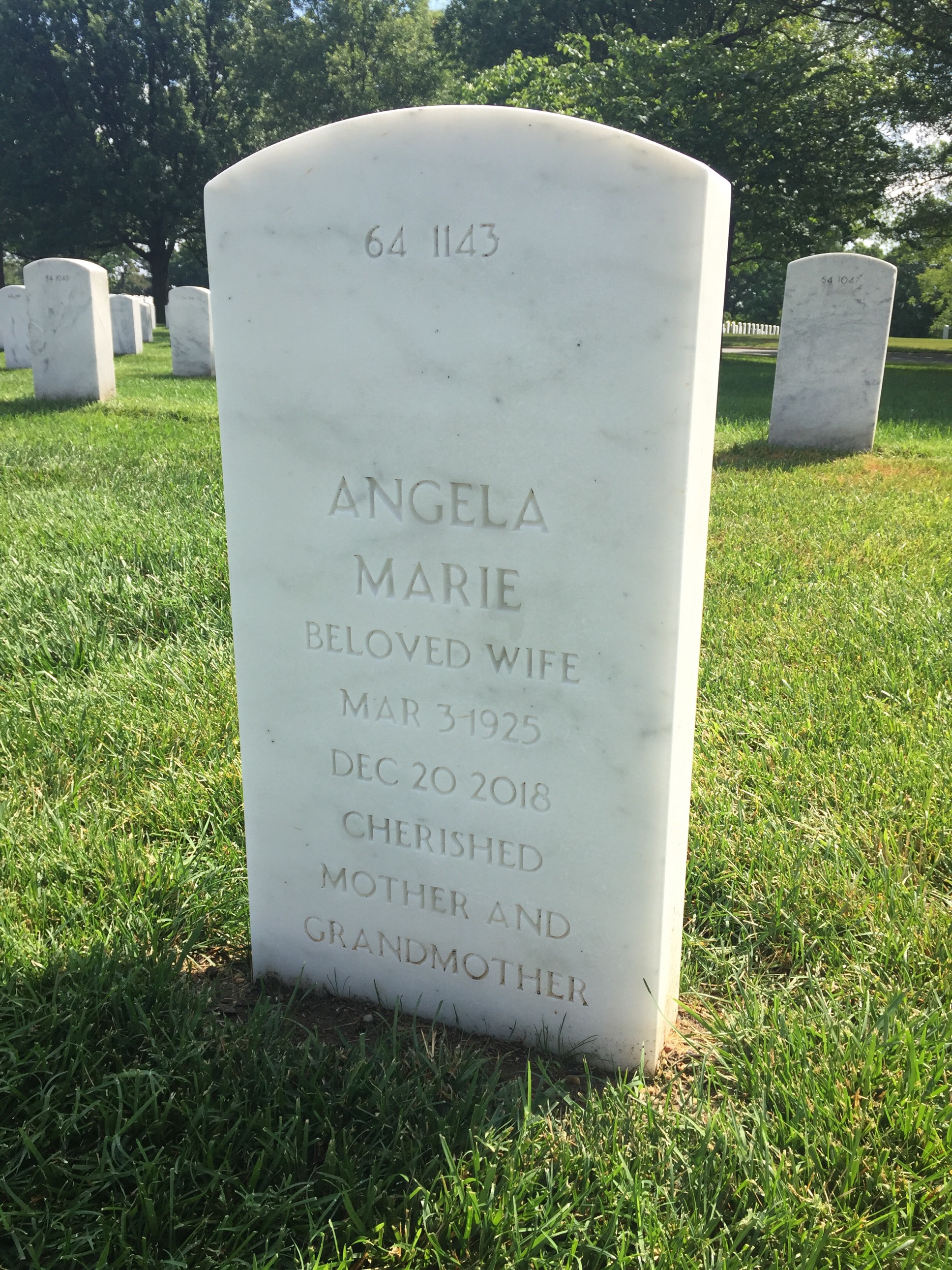 Back of headstone — Raymond Myatt