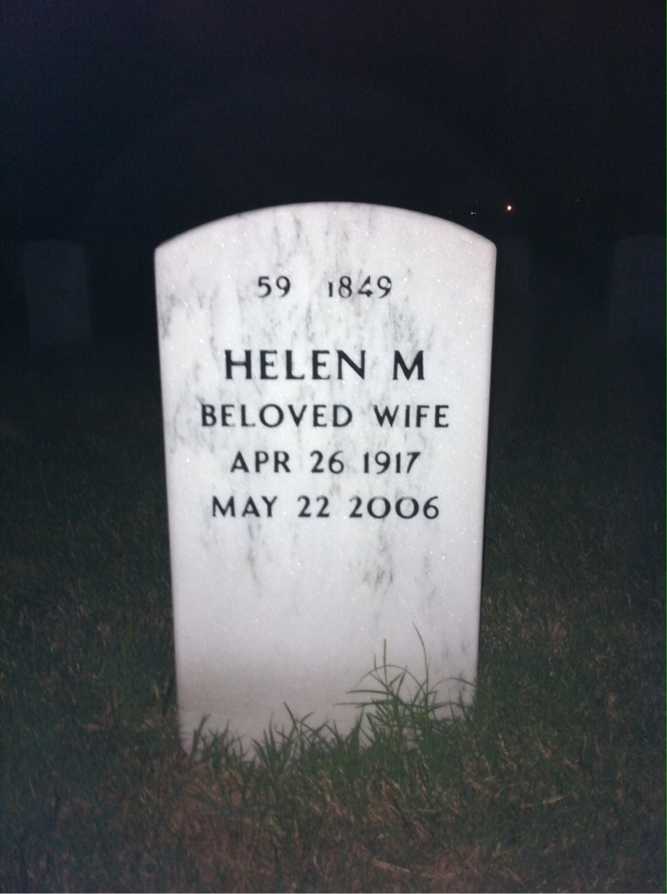 Back of headstone — Charles Leising