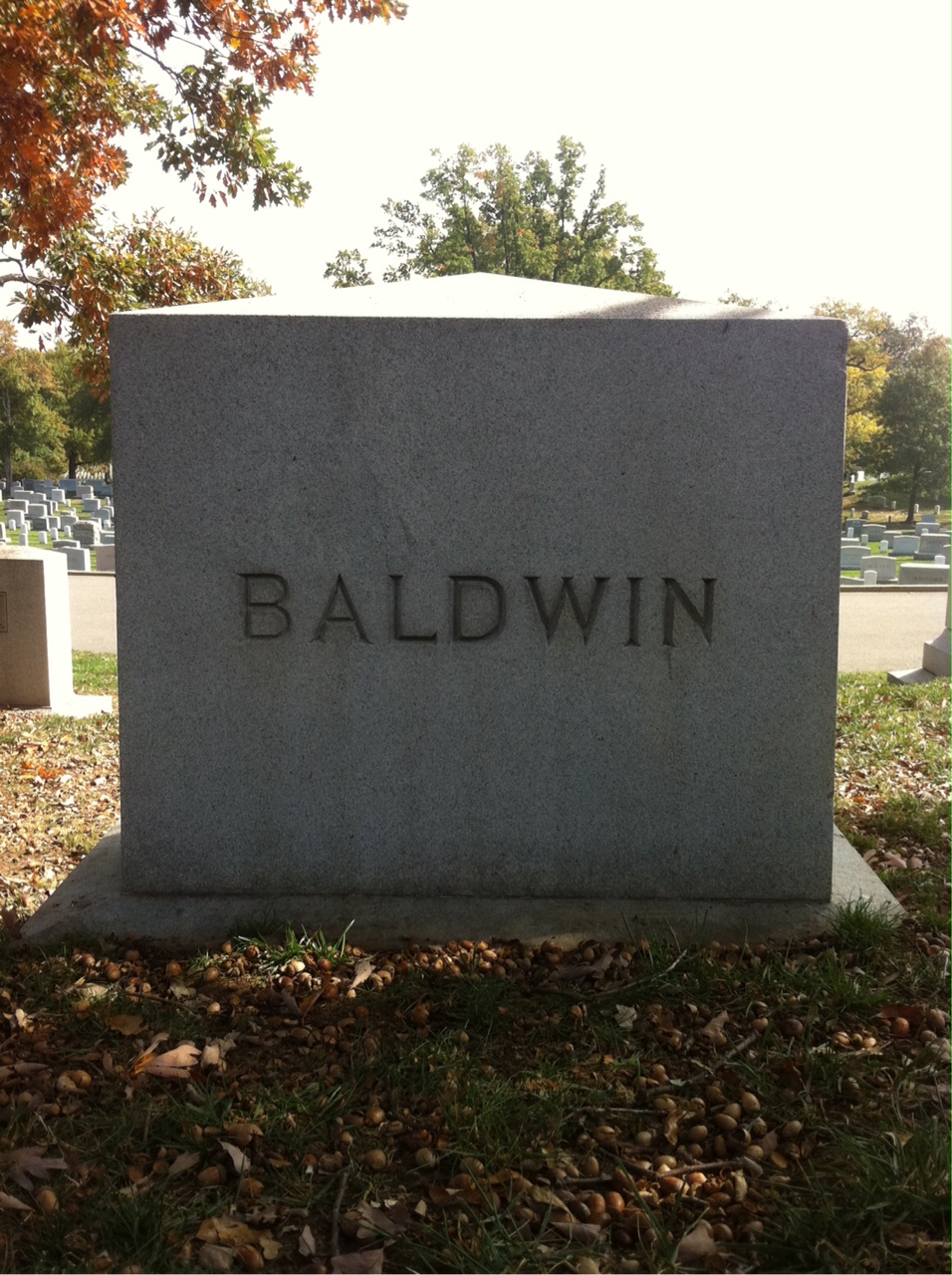 Back of headstone — Theodore Baldwin