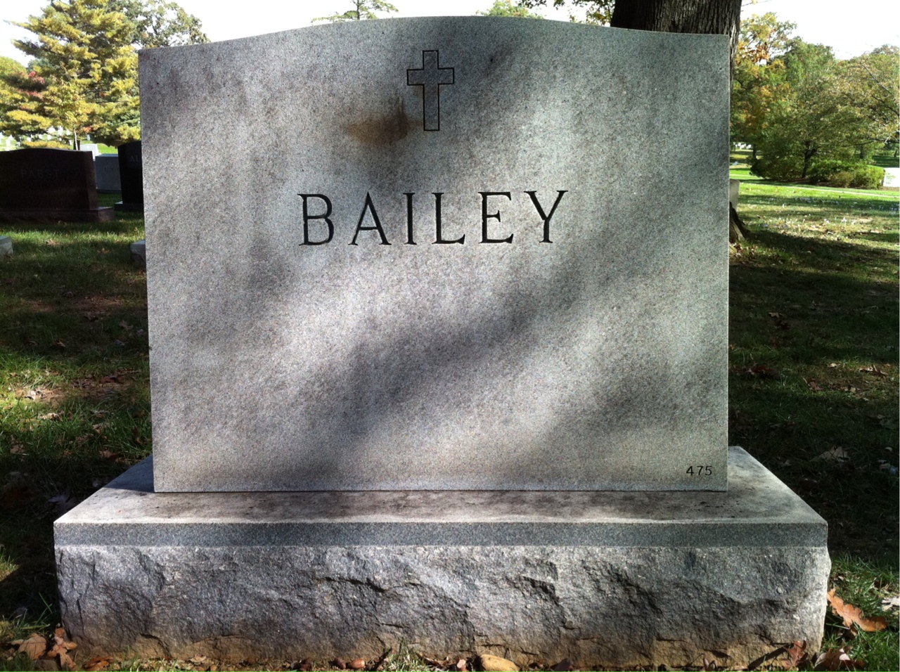 Back of headstone — William Bailey
