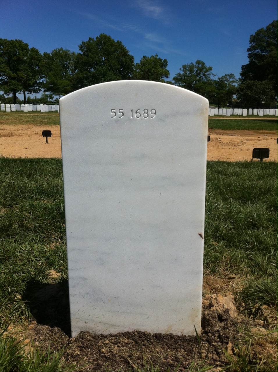 Back of headstone — Robert Mills