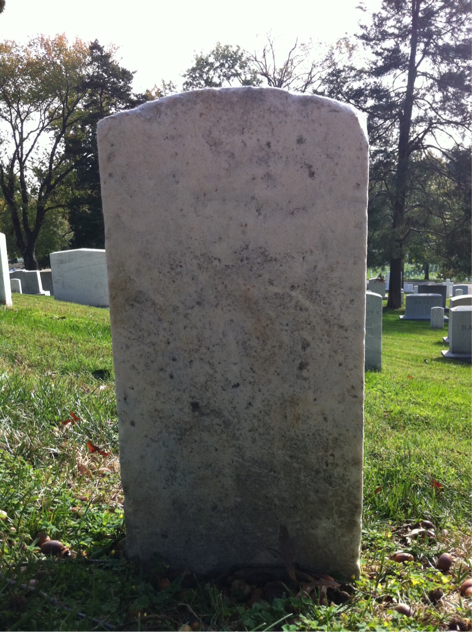 Back of headstone — Howard Ames