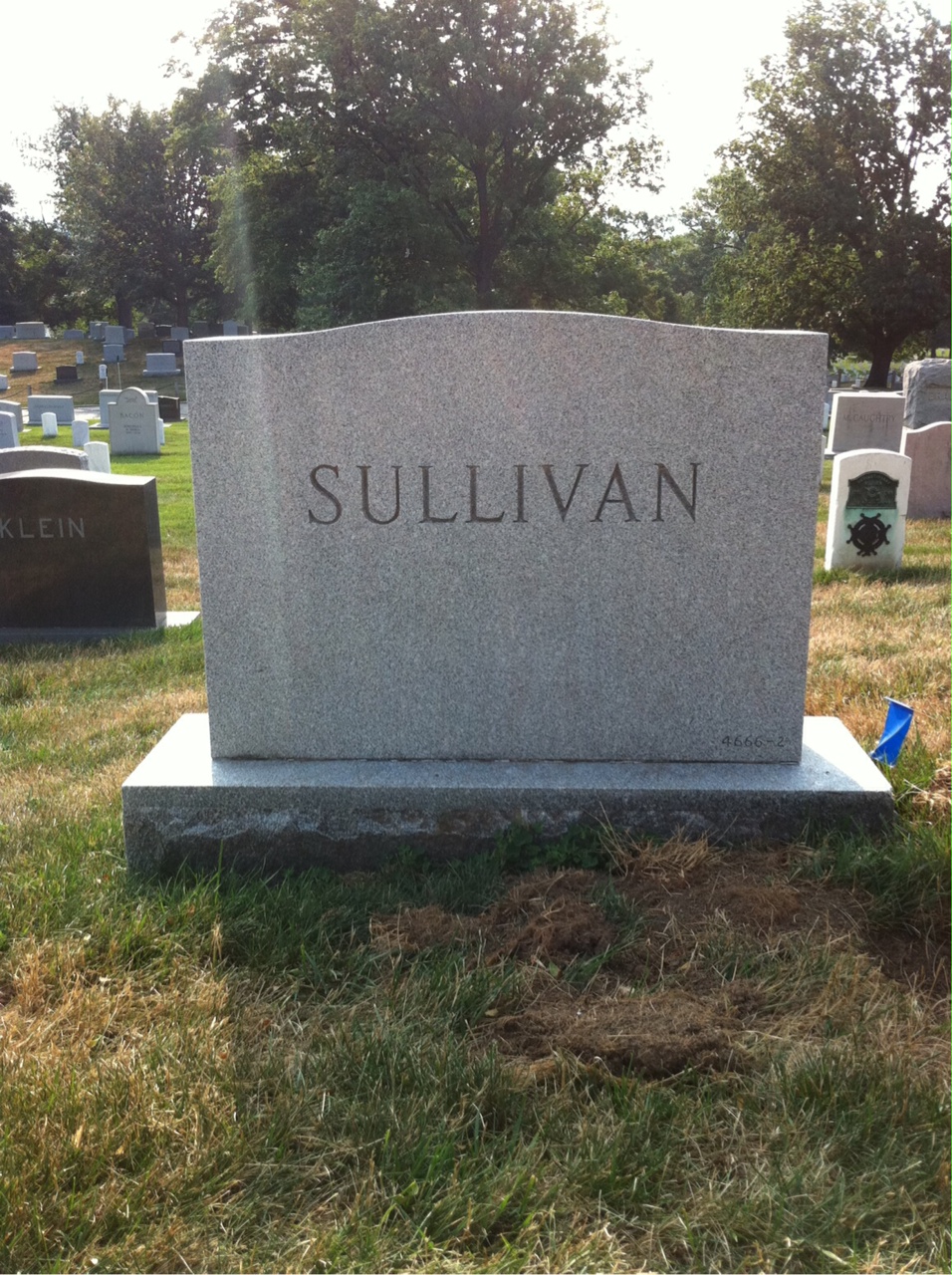 Back of headstone — William Sullivan
