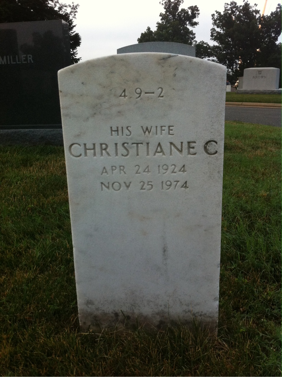 Back of headstone — Christiane Boisvert