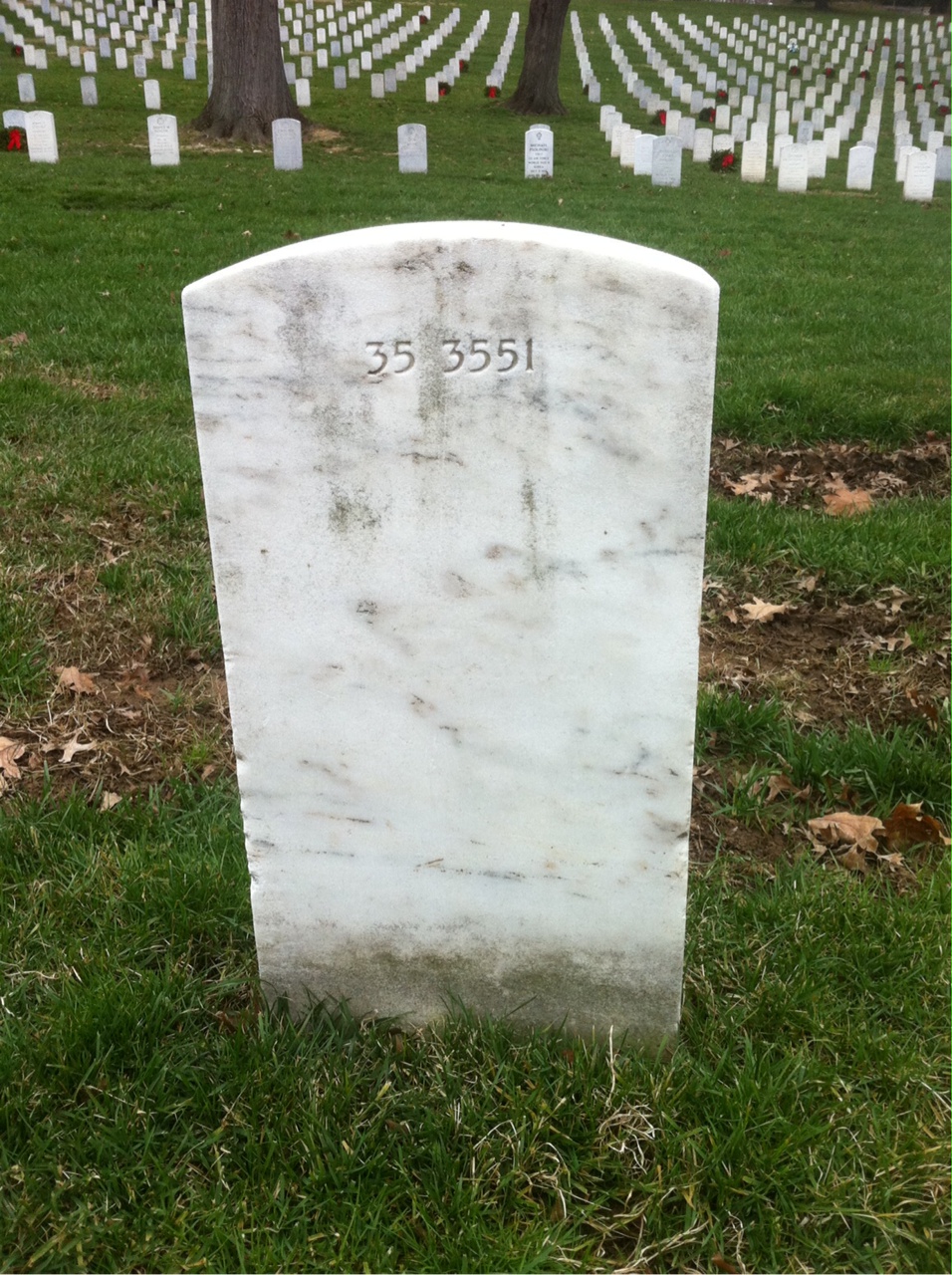 Back of headstone — Robert Adams