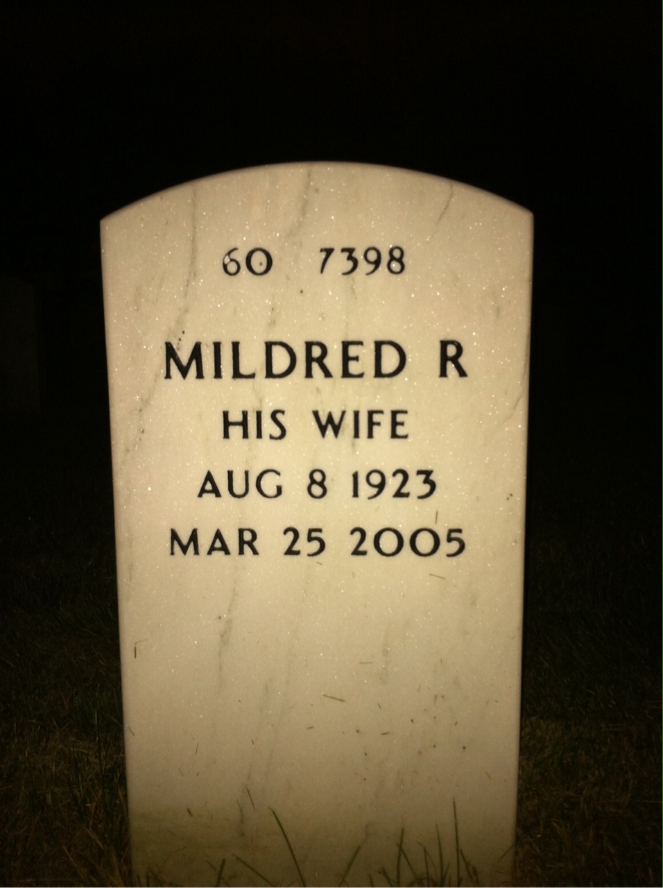 Back of headstone — John Bedell