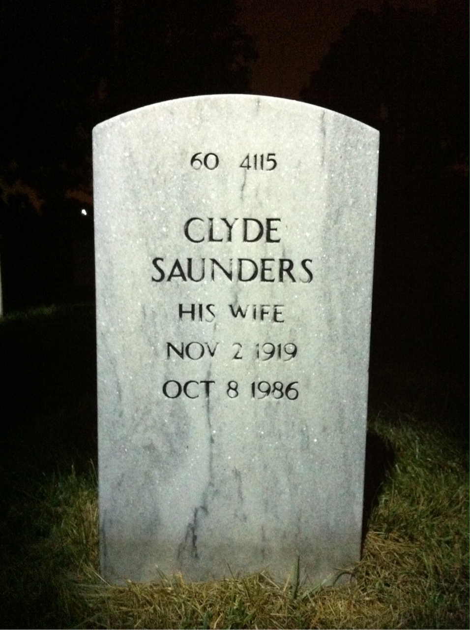 Back of headstone — Luther Chesnut