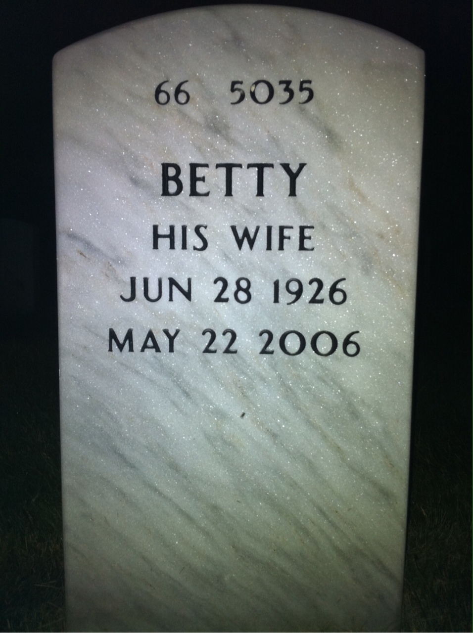 Back of headstone — William Behr