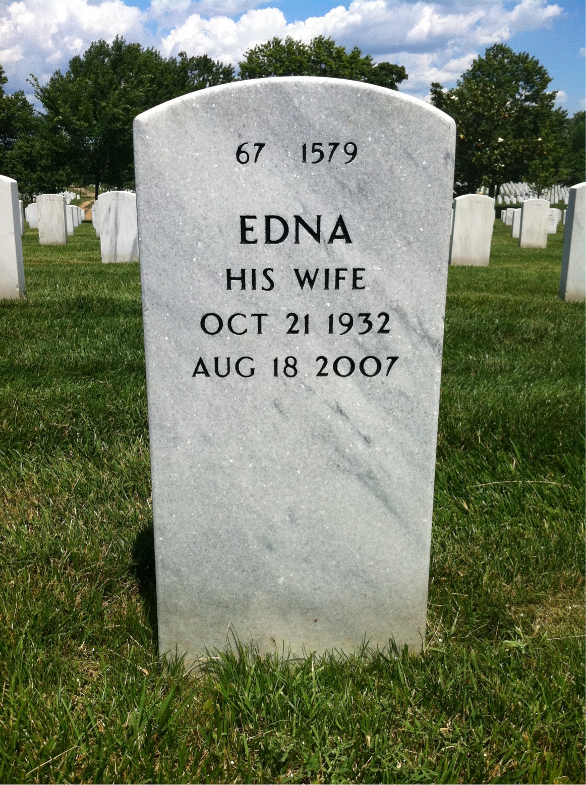 Back of headstone — Frank Collins