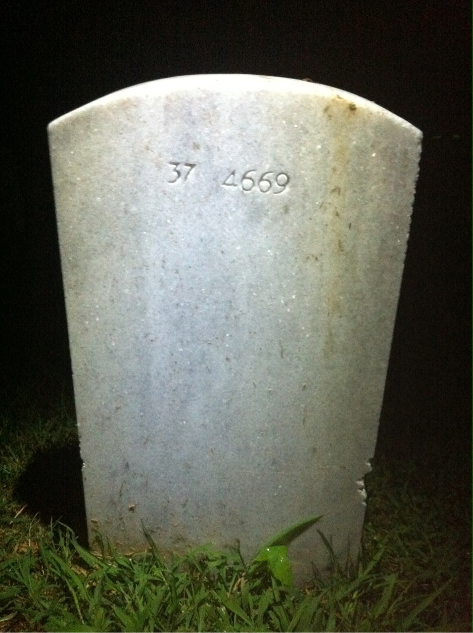 Back of headstone — James Abrams
