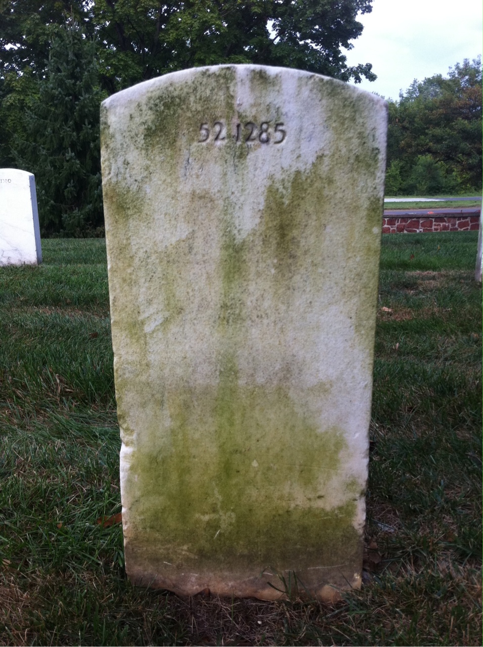 Back of headstone — Carl W Williams