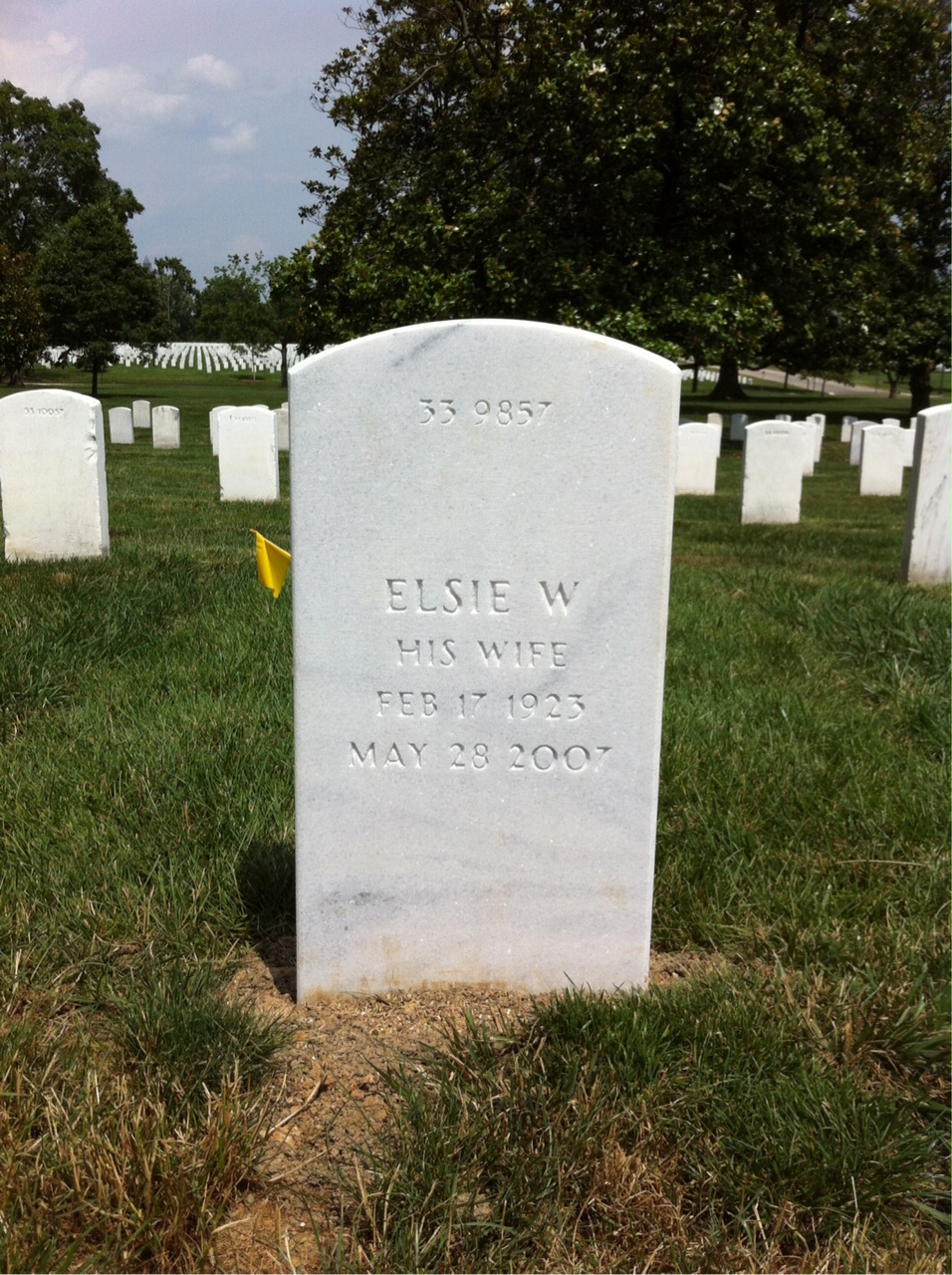 Back of headstone — Raymond Hatfield