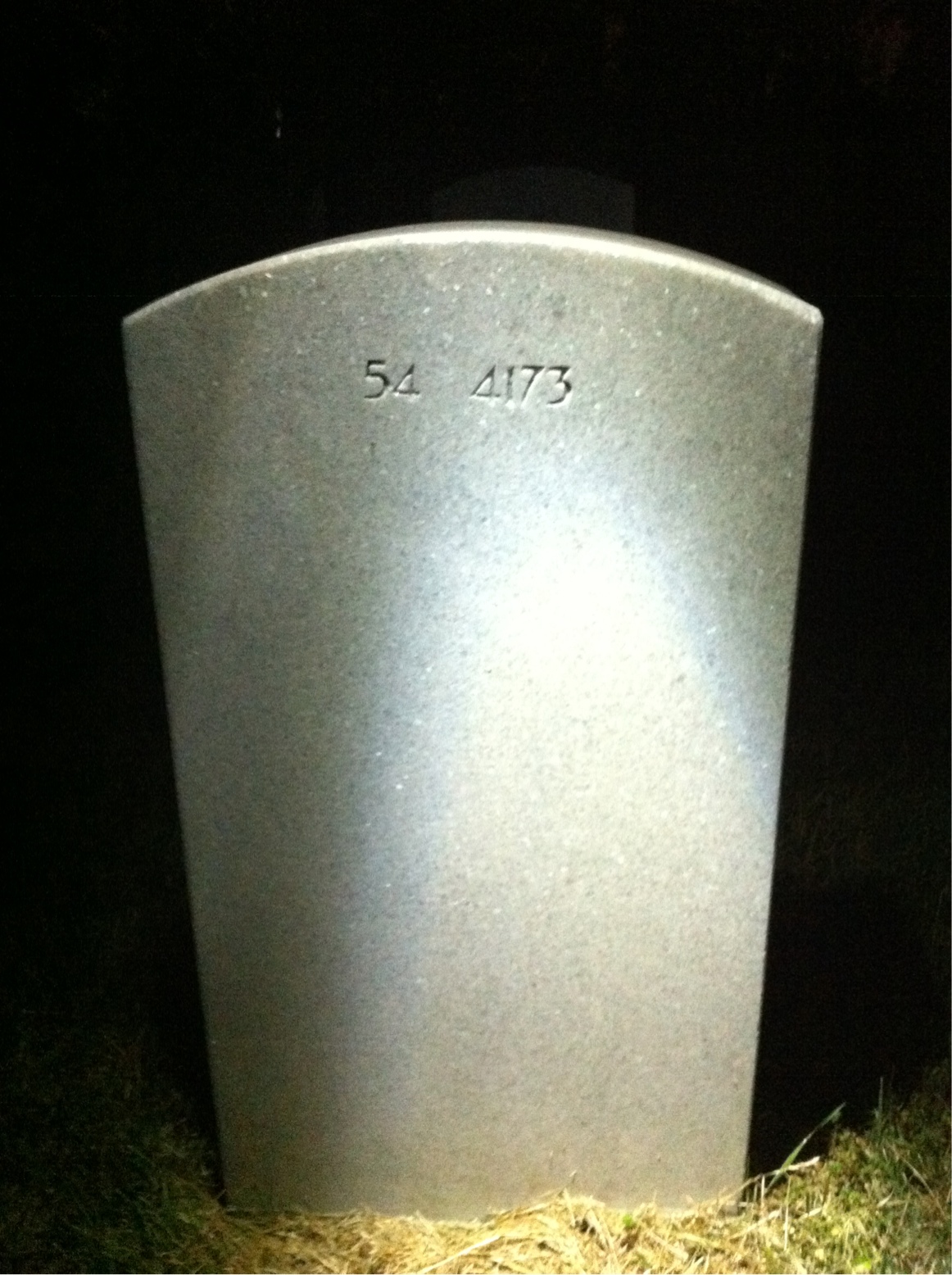 Back of headstone — Thomas Laffey