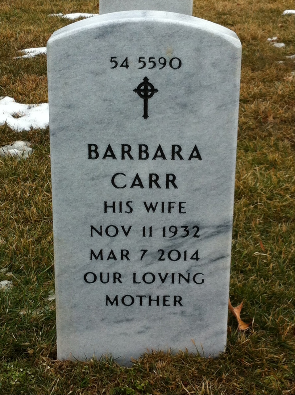 Back of headstone — Edward Dougher
