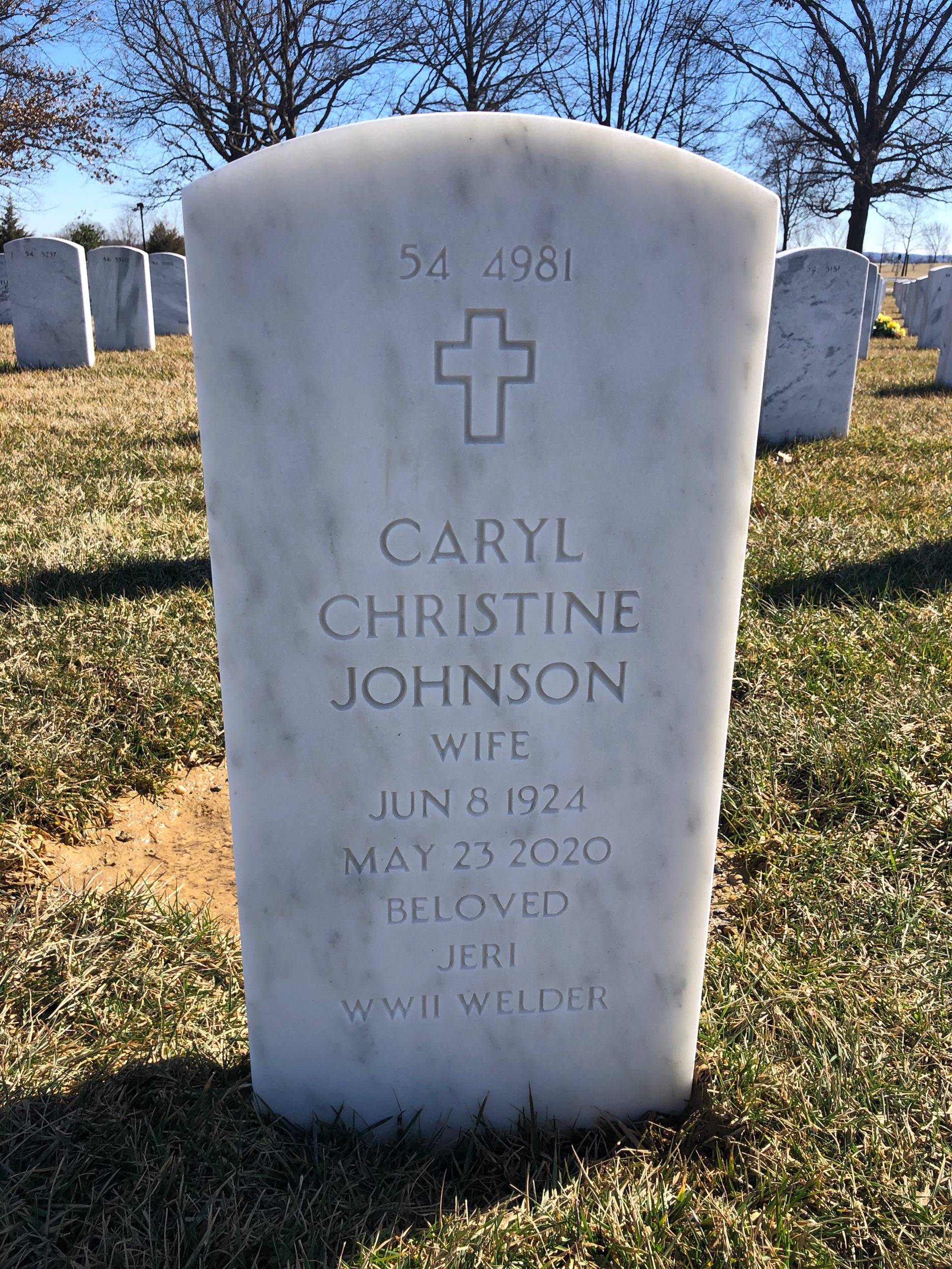 Back of headstone — Donald Mcintire