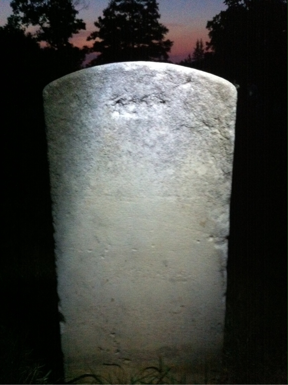 Back of headstone — Thomas Myers