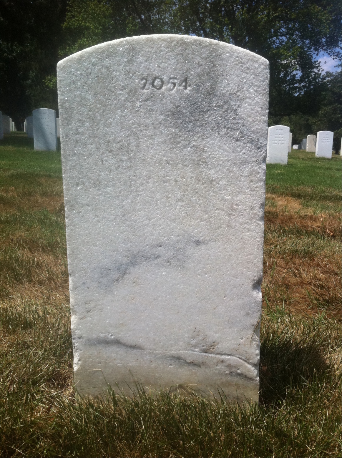 Back of headstone — Harry Archer