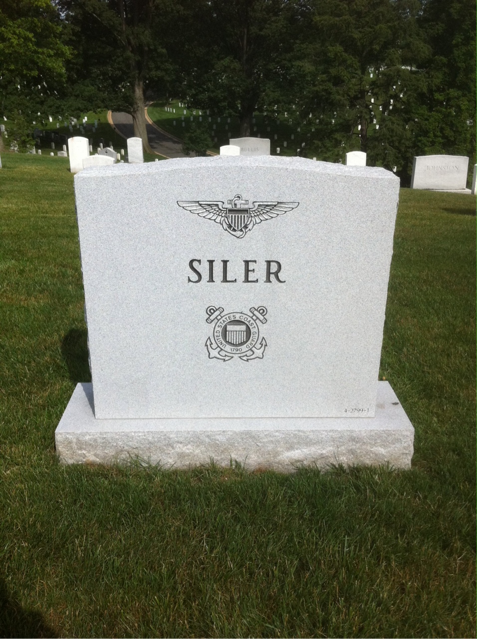 Back of headstone — Owen Siler