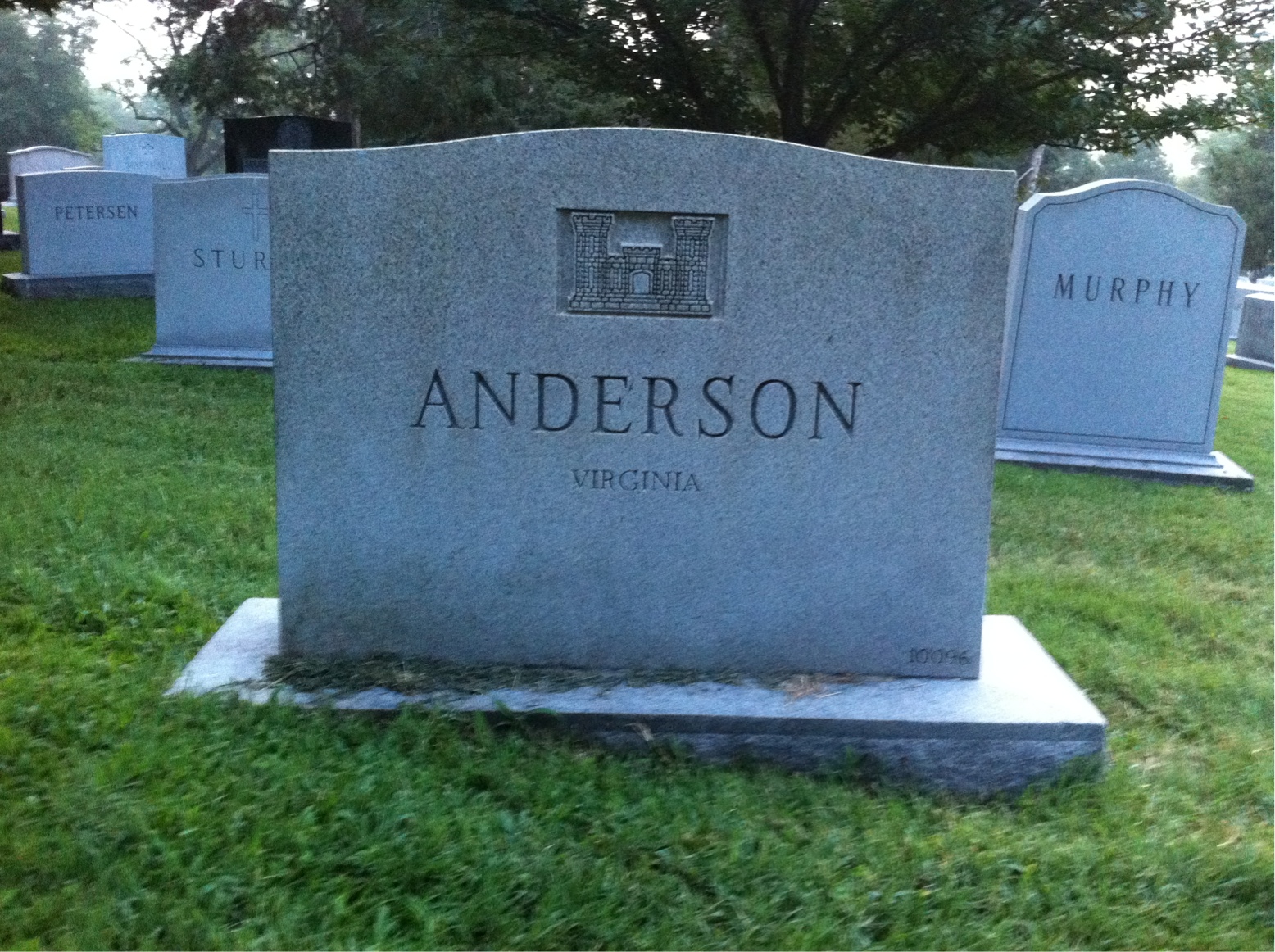 Back of headstone — William Anderson