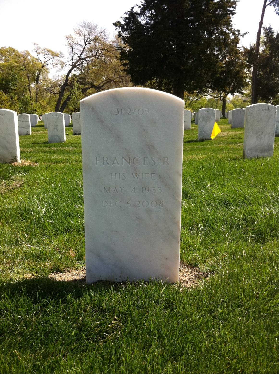 Back of headstone — Clarence Twisdale