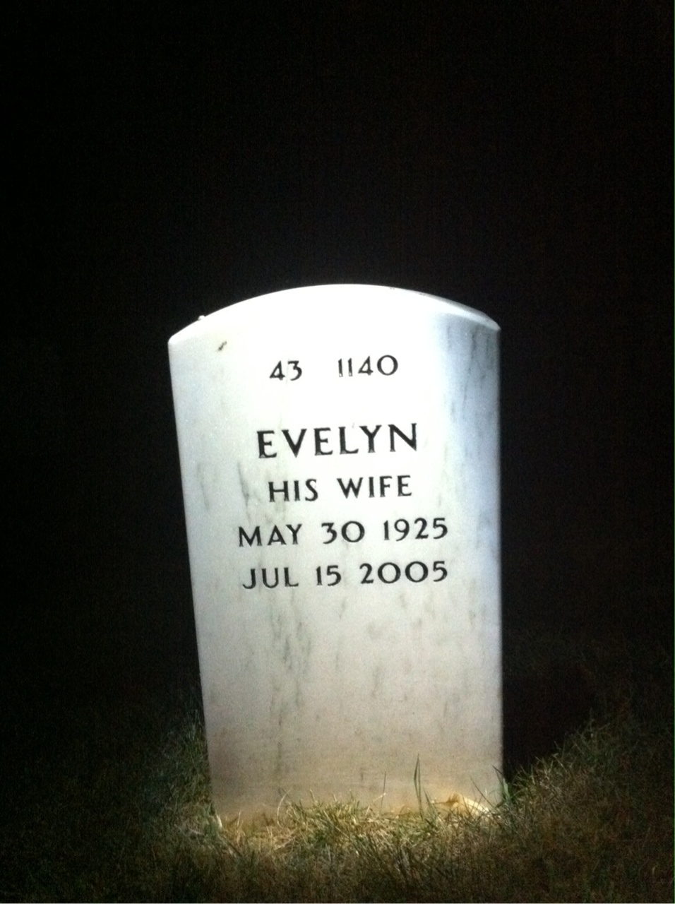 Back of headstone — Joe Ewing