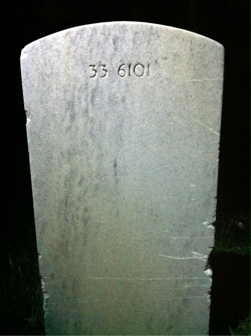Back of headstone — William R Randall