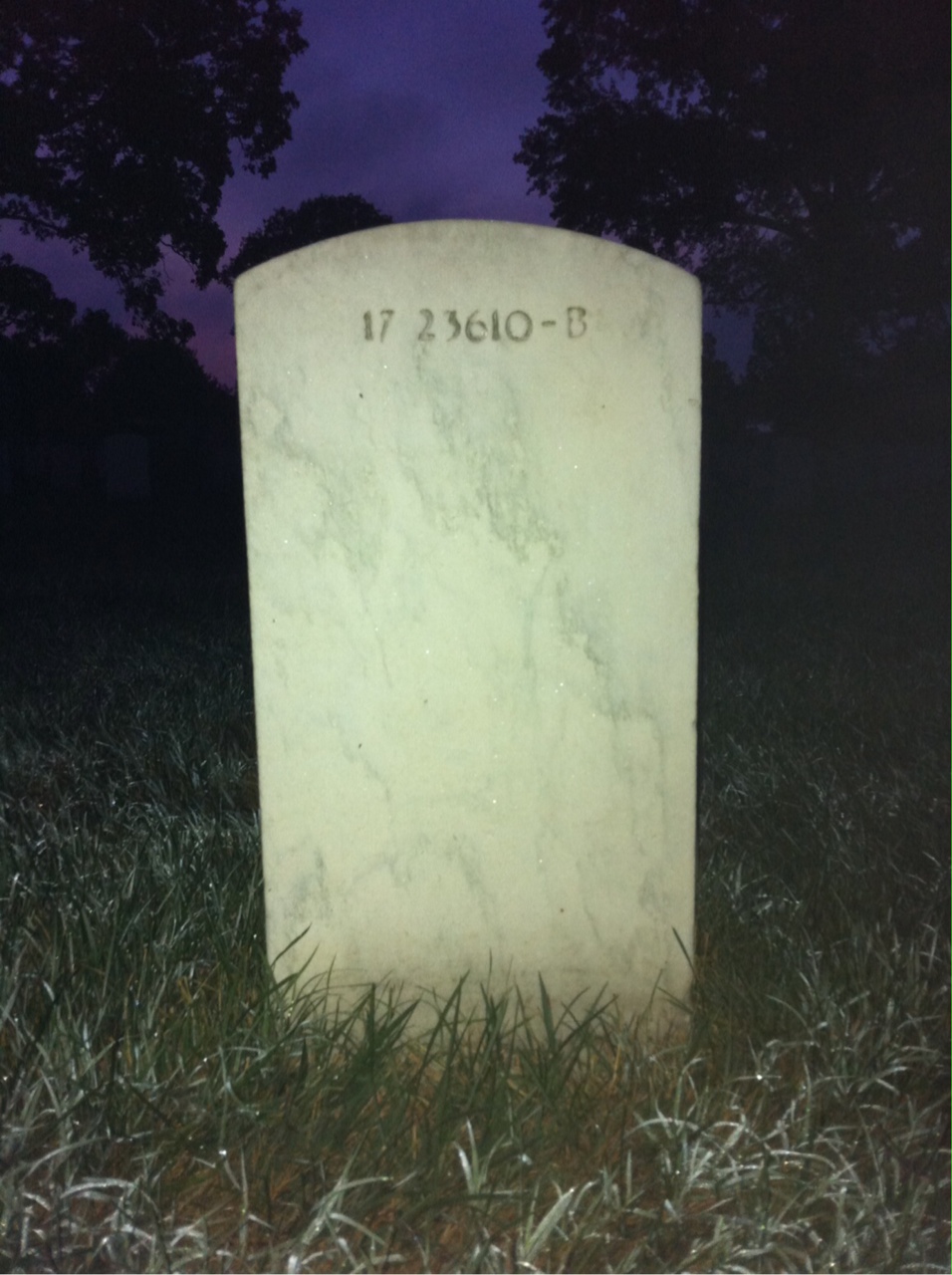 Back of headstone — Olga Anderson