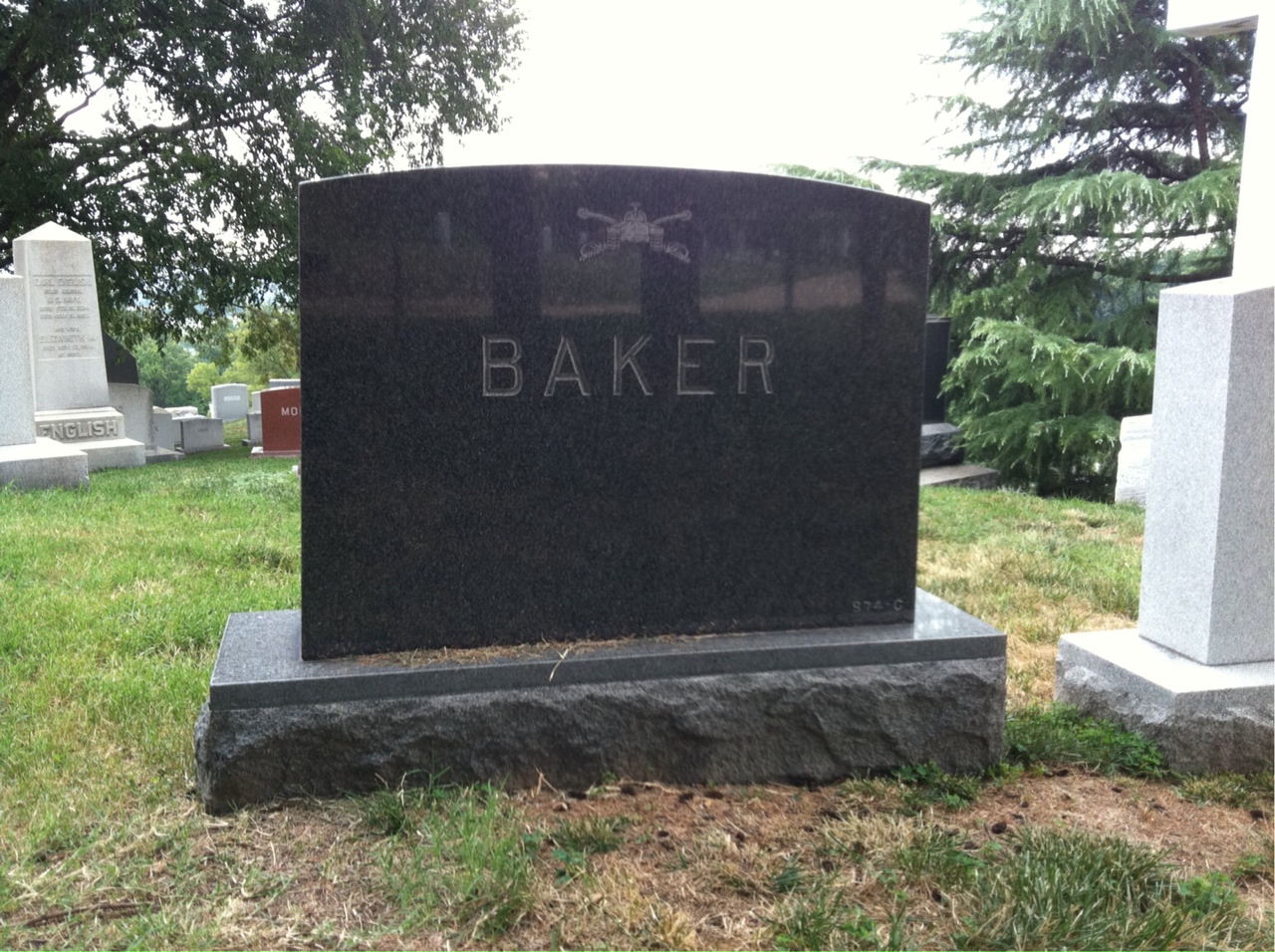 Back of headstone — Robert Baker