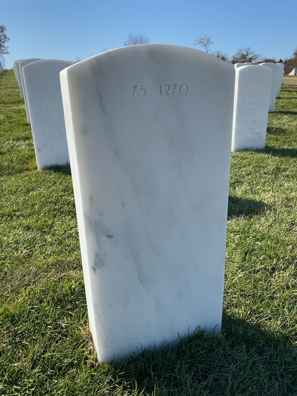 Back of headstone — William Albert Lensing