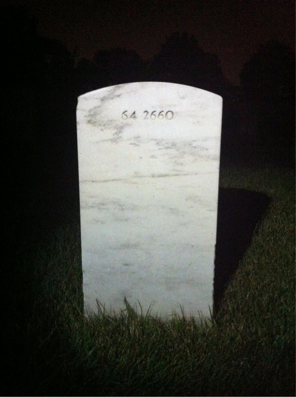 Back of headstone — Willard Botts