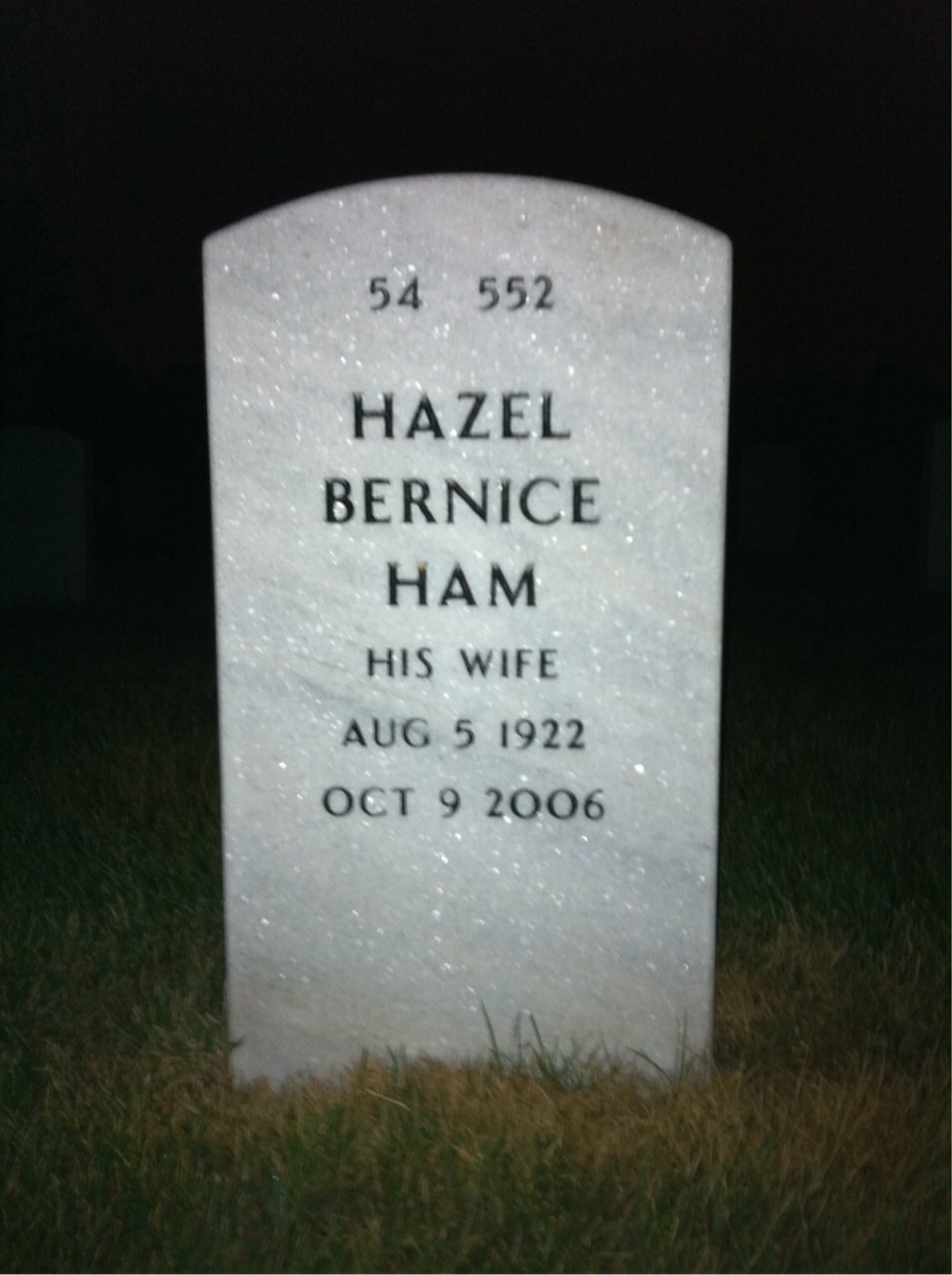 Back of headstone — Wallace Halbert