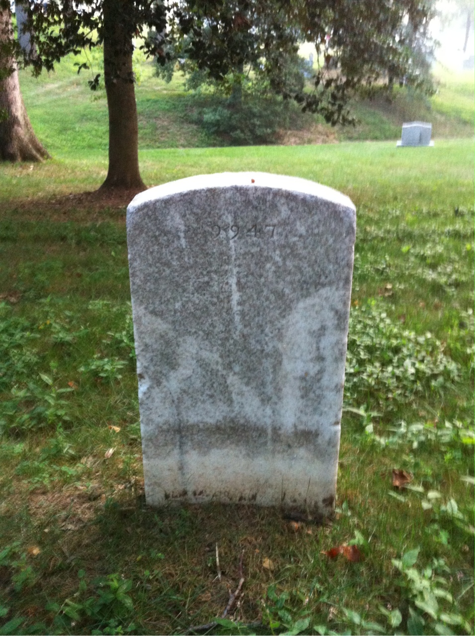 Back of headstone — John Bailey