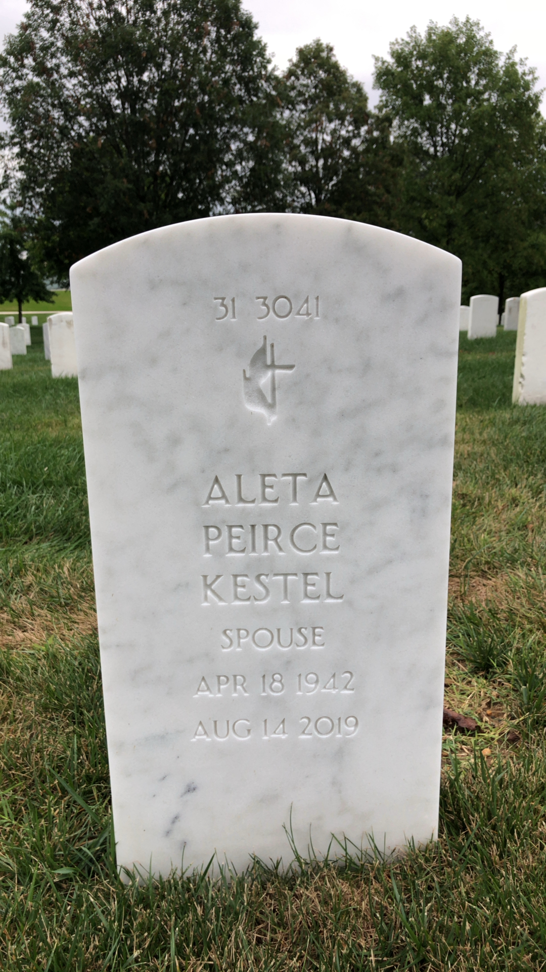 Back of headstone — Reginald Kestel