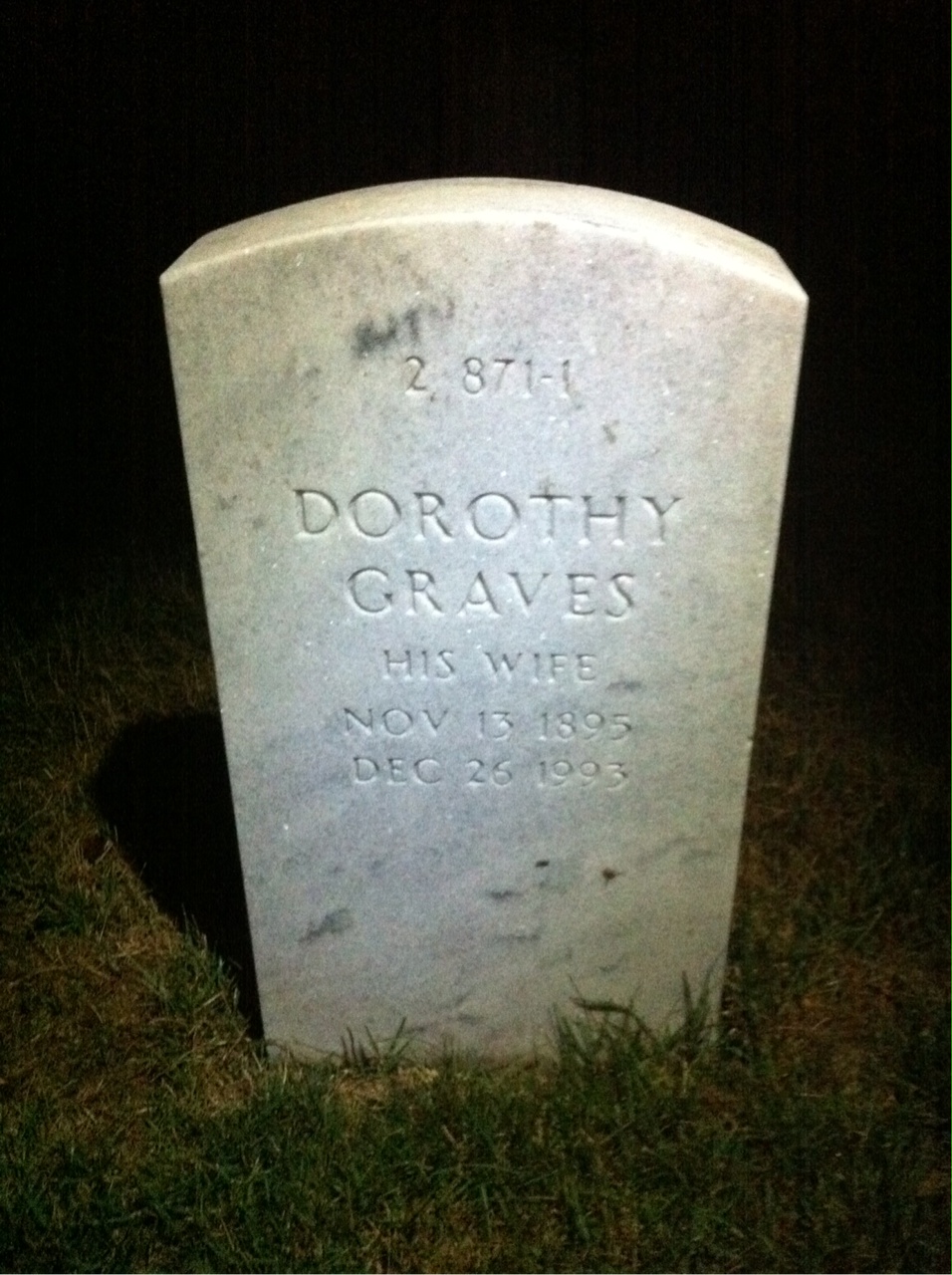 Back of headstone — William Rutledge Orton