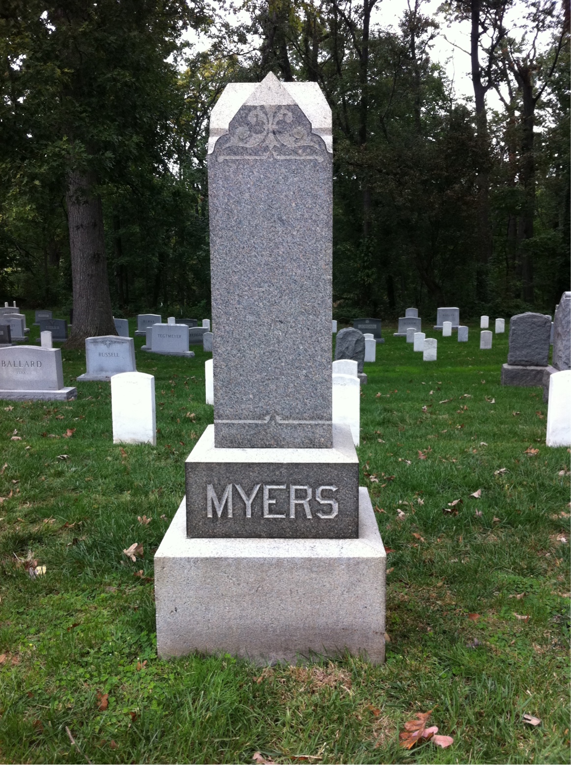 Back of headstone — William Myers