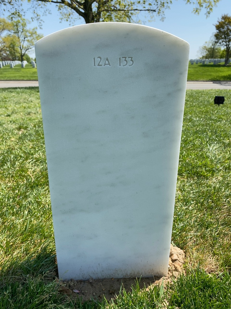 Back of headstone — James Mills