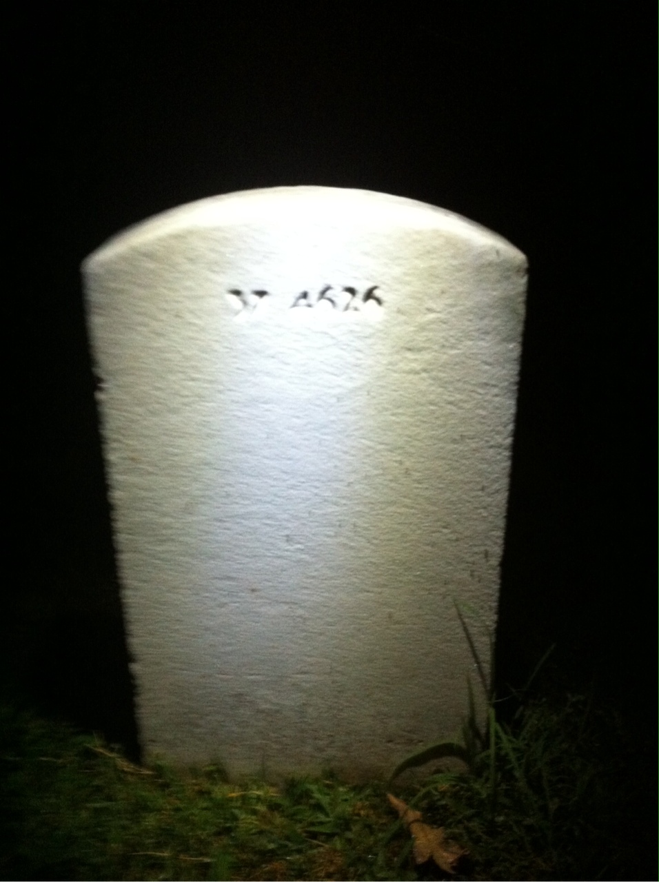 Back of headstone — John Amole