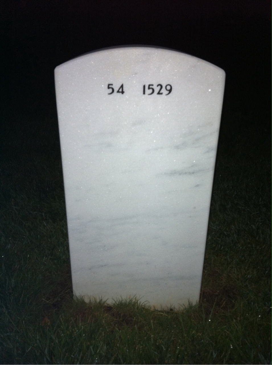 Back of headstone — Martin D Hundley