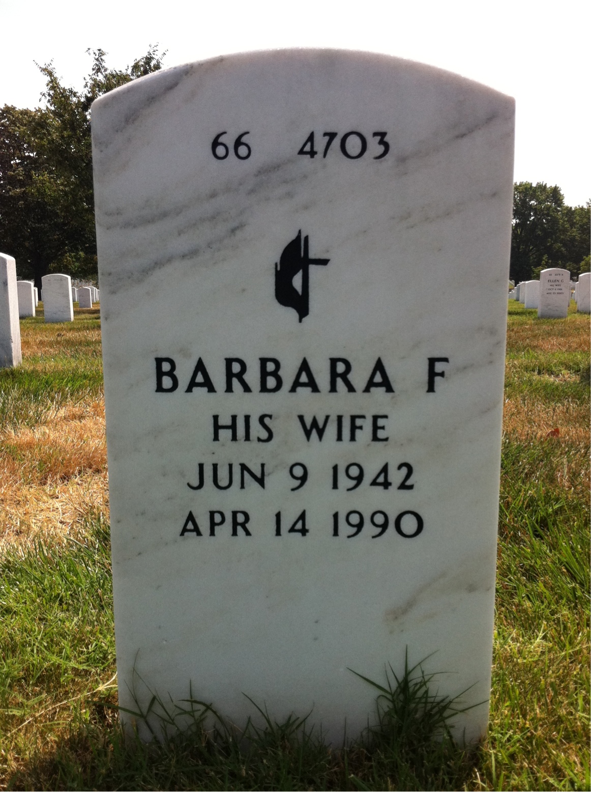 Back of headstone — Howard Matson