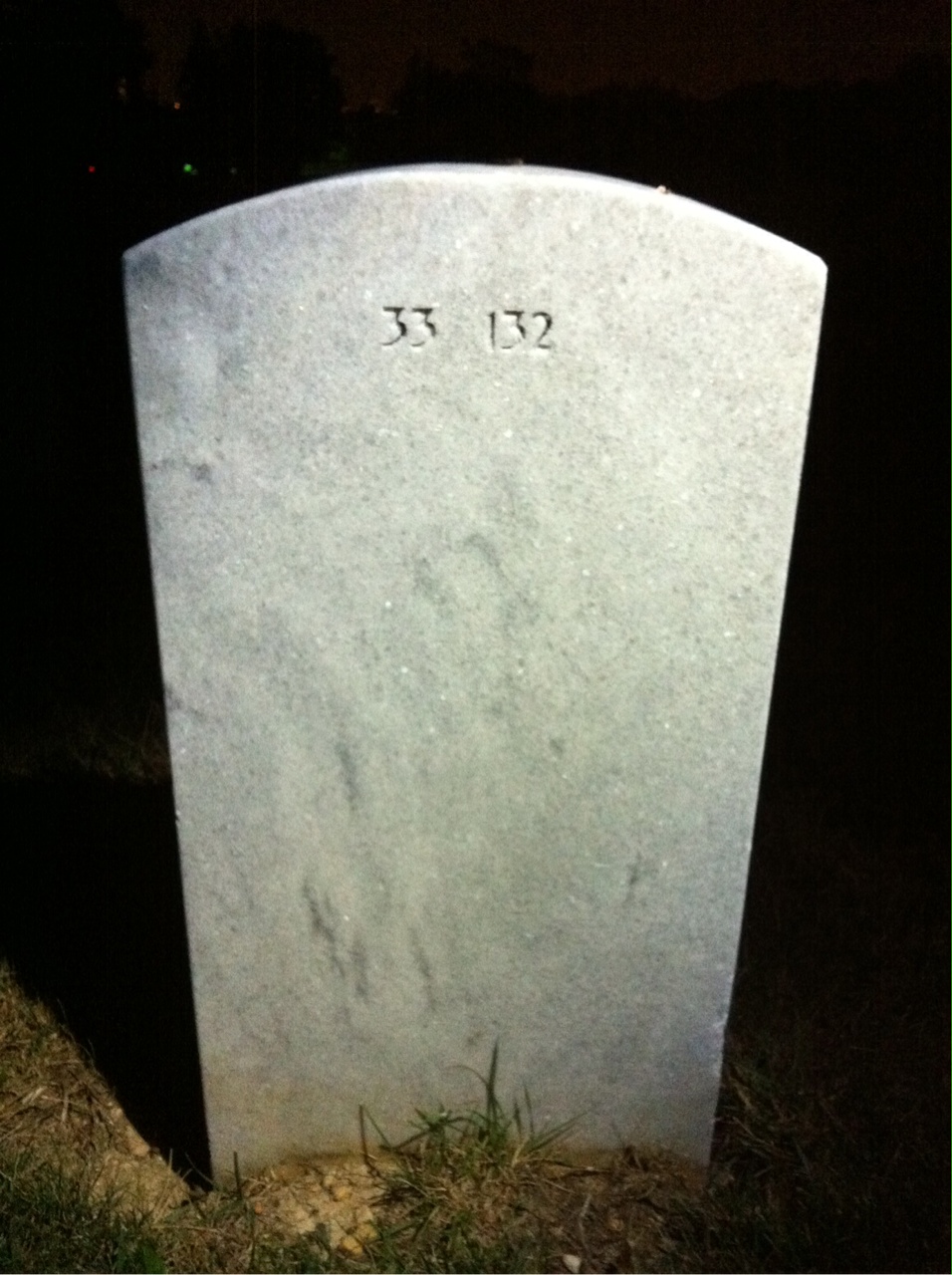 Back of headstone — John Benson