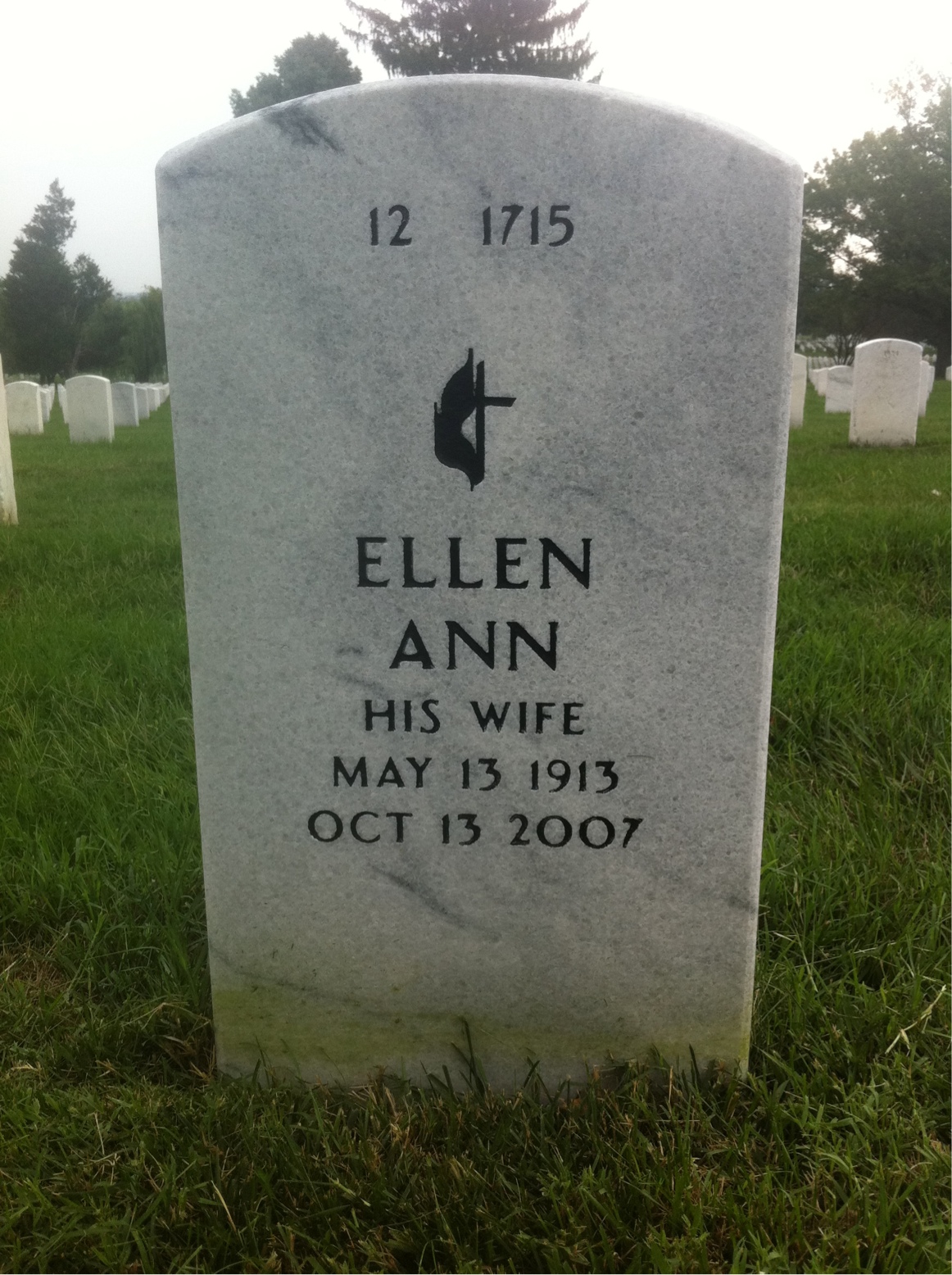 Back of headstone — Judson Millspaugh