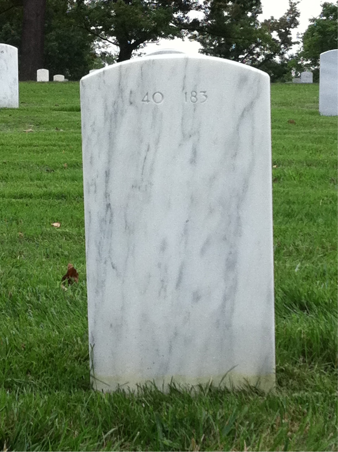 Back of headstone — Carroll Mcguinn