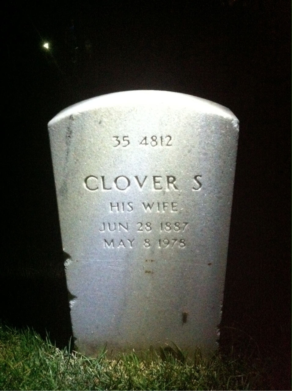 Back of headstone — Robert N Gregory