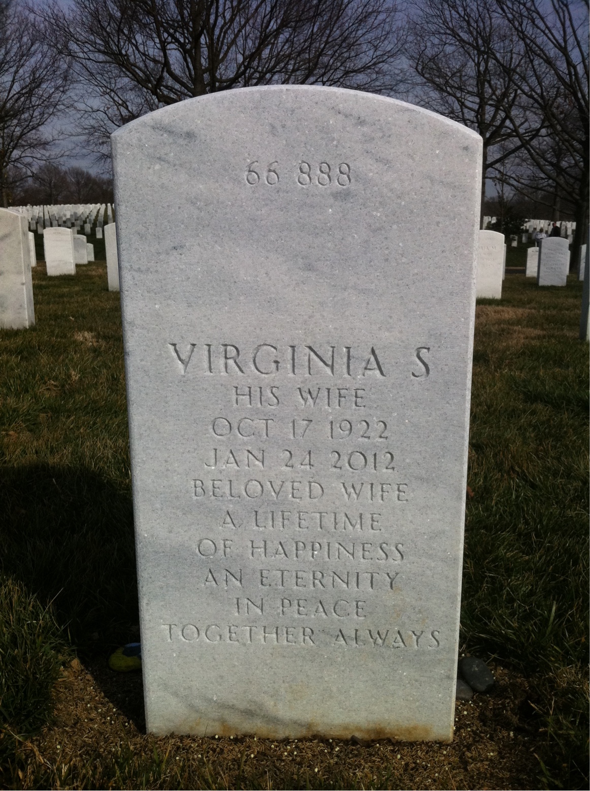 Back of headstone — Wallace Wittwer