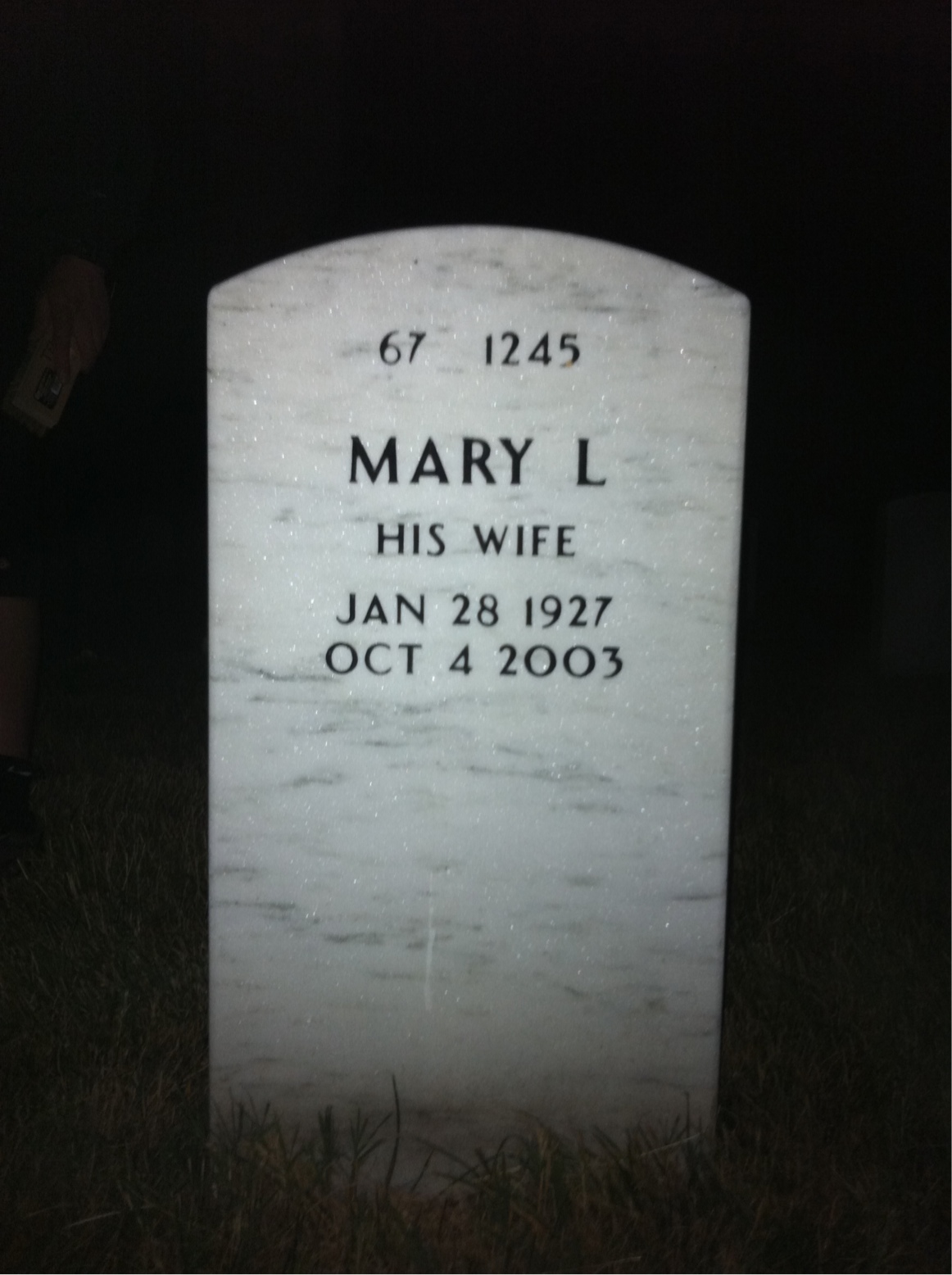 Back of headstone — Robert Long