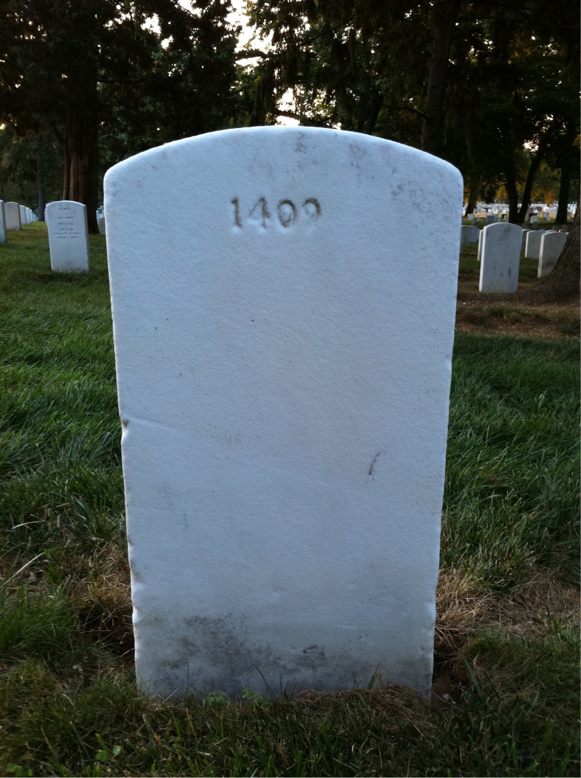 Back of headstone — Milton Mills
