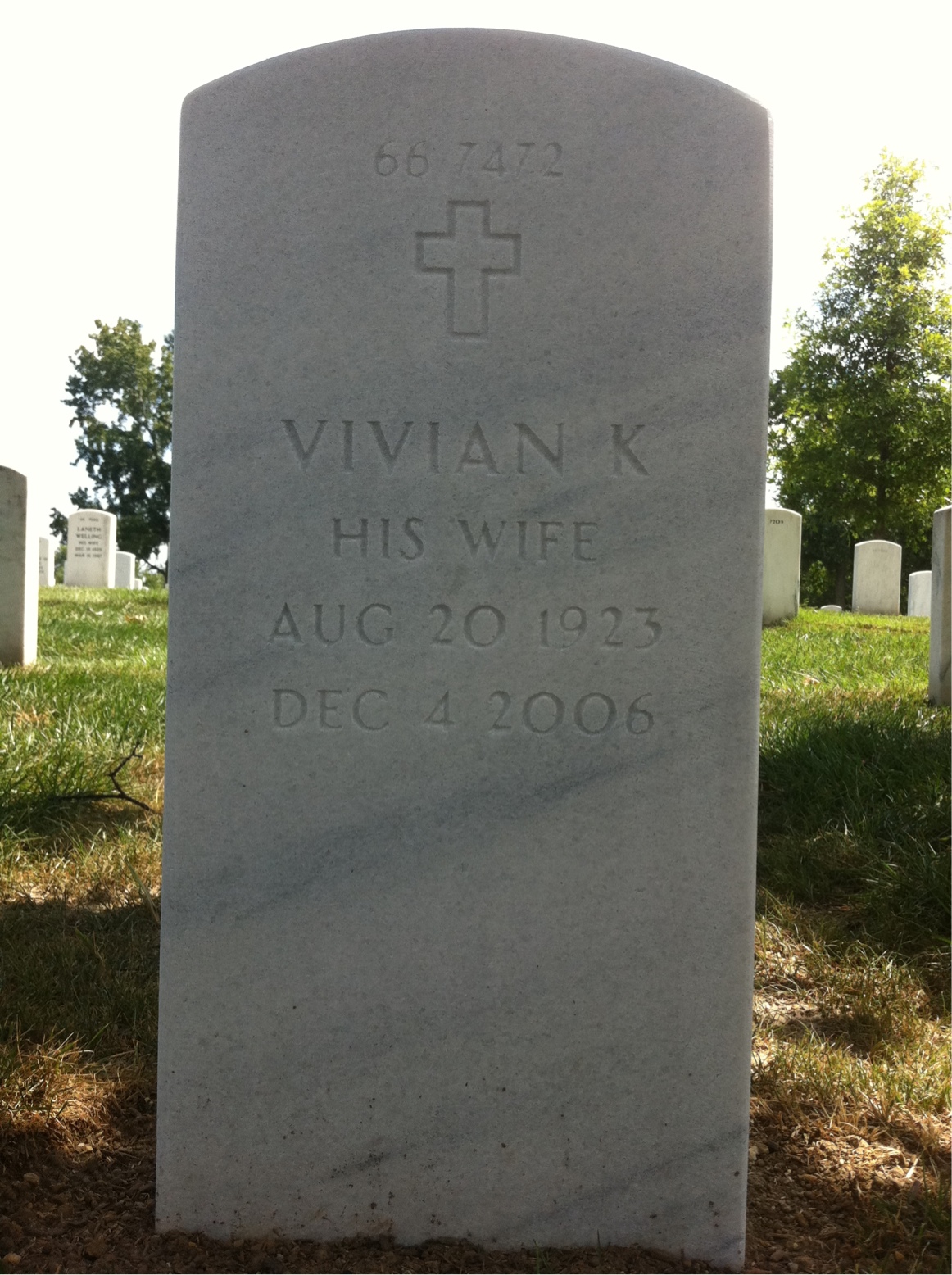 Back of headstone — Harold Felman
